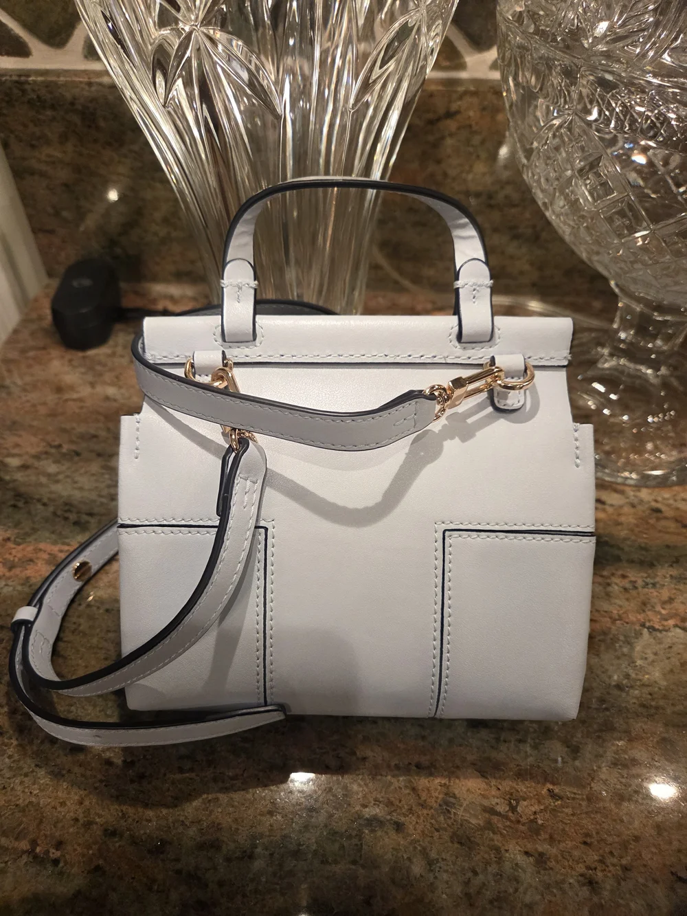 Tory Burch Light Blue Mini Satchel Top-Handle And Shoulder Strap With Wallett